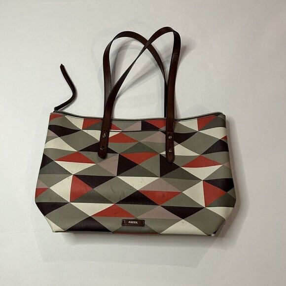 Fossil Jayda Tote Red Multi Color - Picture 1 of 8